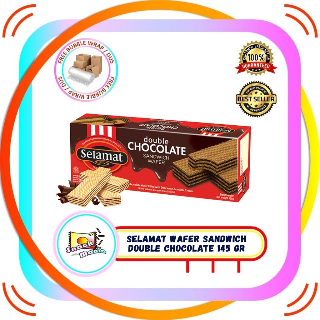 

Selamat Wafer Sandwich Double Chocolate 145 gr Coklat Choco