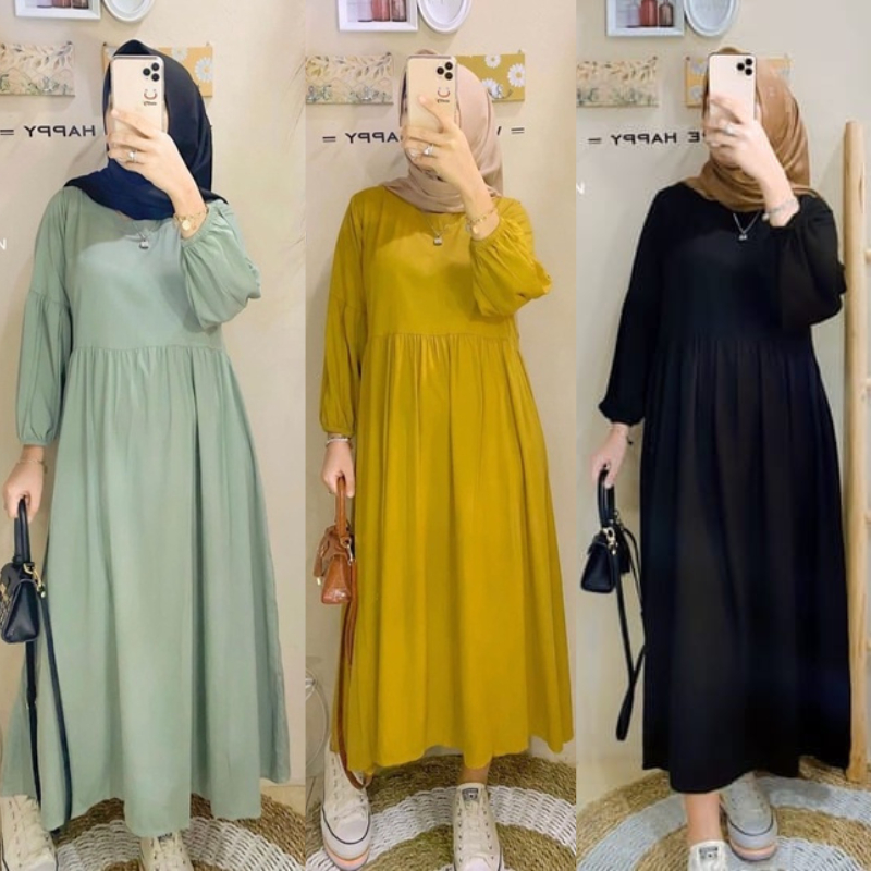 Midi Dress Polos Rayon Twill Busui