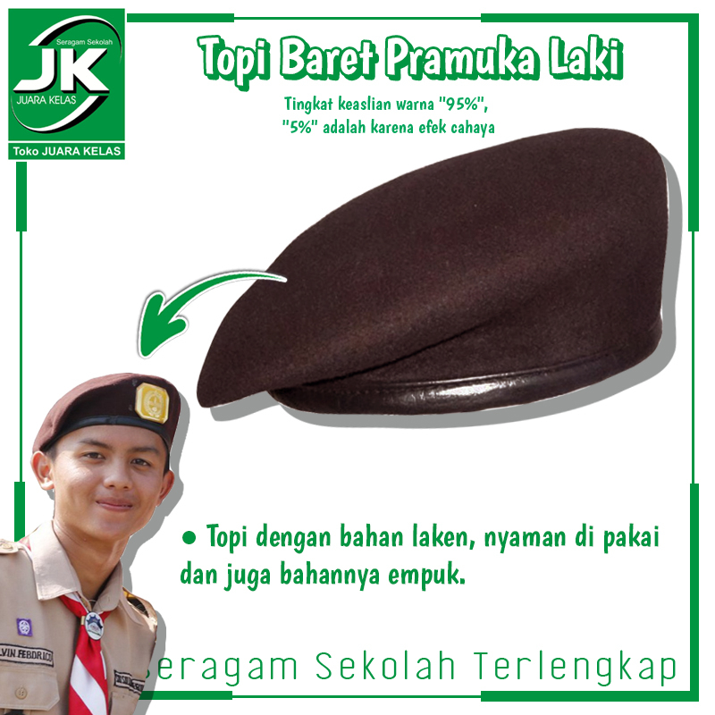 [JK] Topi Baret Pramuka Pria Atribut Pramuka Topi Pramuka Perlengkapan Pramuka Laki Laki