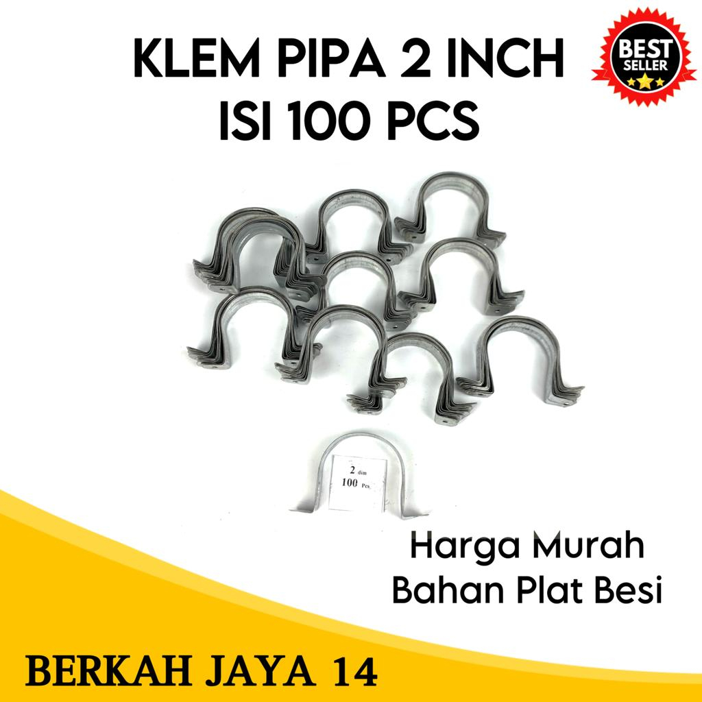 KLEM BESI PLAT PIPA UKURAN 2 INCH HARGA MURAH BARANG BERKUALITAS ISI 100 BIJI PER PACK TERLARIS