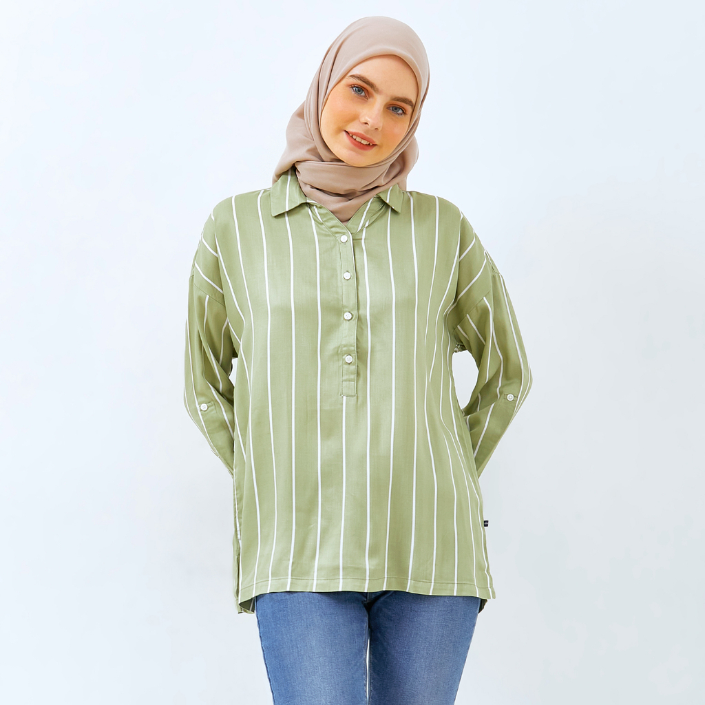 Flamoush Jezera Green Kemeja Casual Wanita