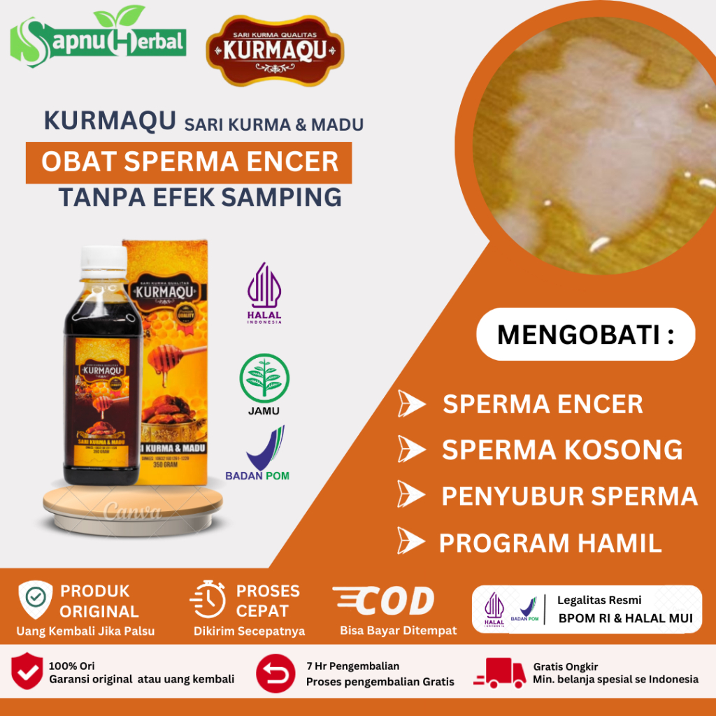 Sapnu Herbal - Madu Pengental Sperma, Obat Penyubur Sperma Pria, Sperma Supaya Kental, Mani Encer, S
