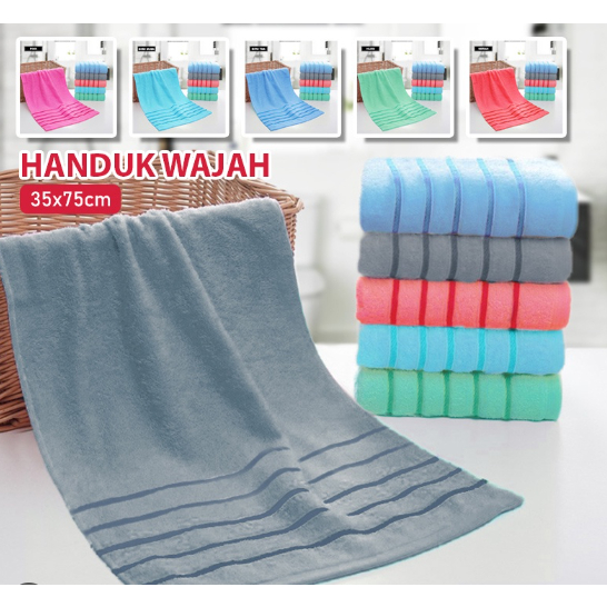 Handuk Mandi Polos Tebal Ukuran 35x75cm Lembut Halus Handuk Olahraga Dewasa Pria Wanita