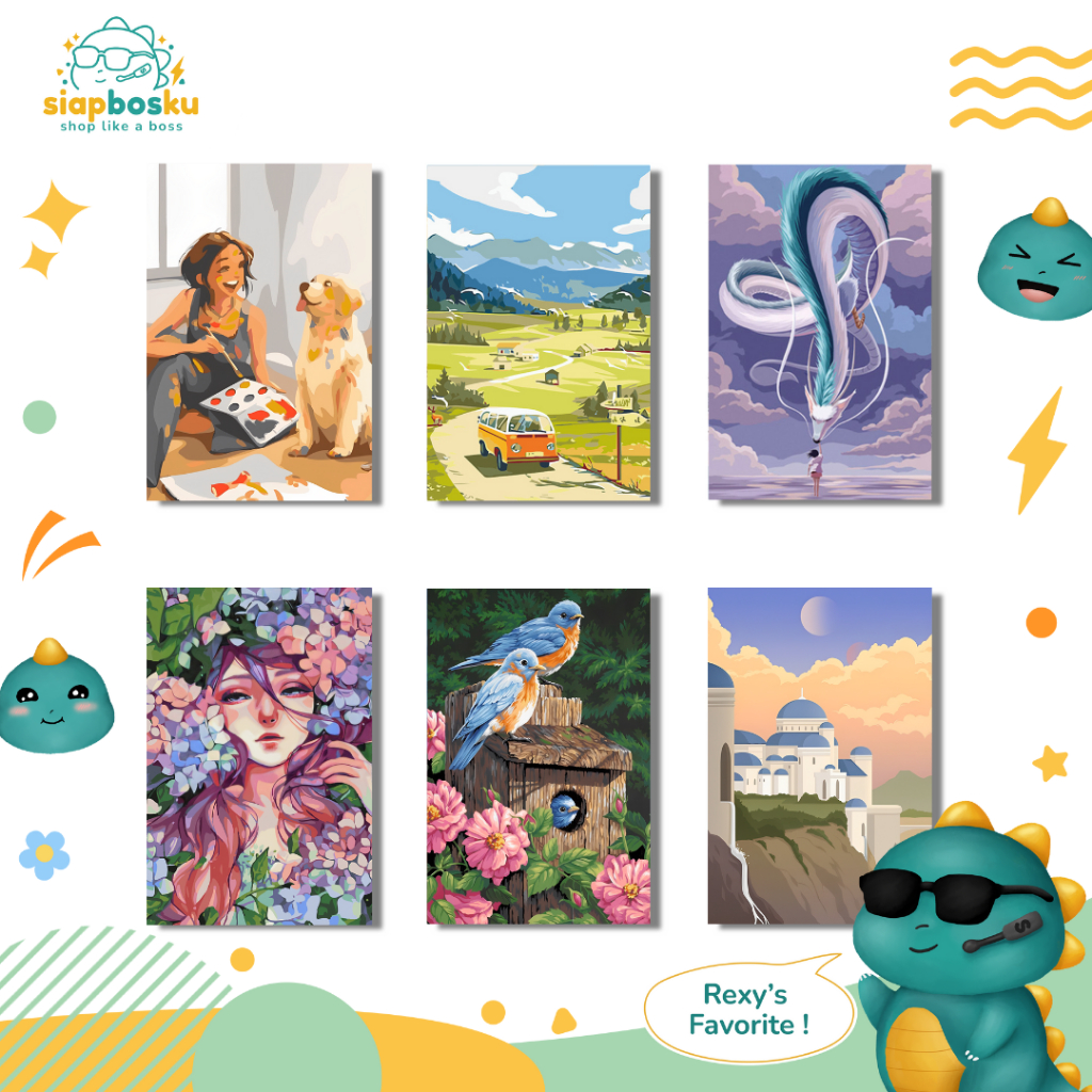 

PAINT BY NUMBER 20x30 CM AESTHETIC KANVAS LUKIS ANIME LANDSCAPE PAINTING KIT