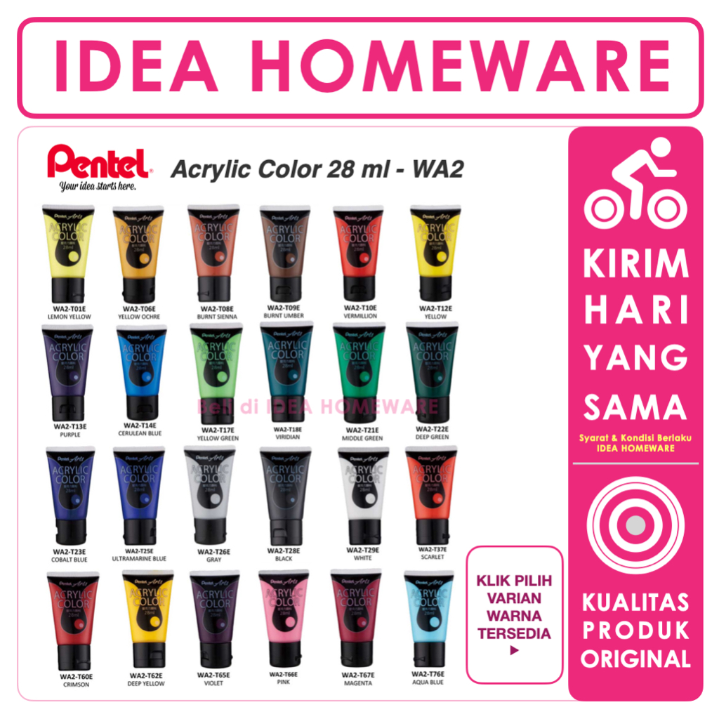 

Cat Akrilik Pentel Arts Acrylic Color WA2 28 ml Original (1 pc)