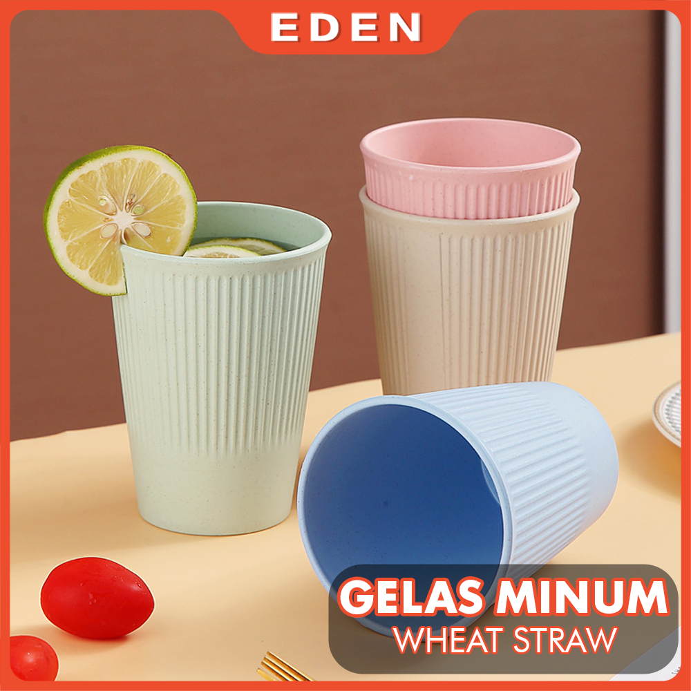 Gelas Minum Wheat Straw, Cup Cangkir Tahan Jatuh / Gelas Jerami Gandum Food Grade Melamin