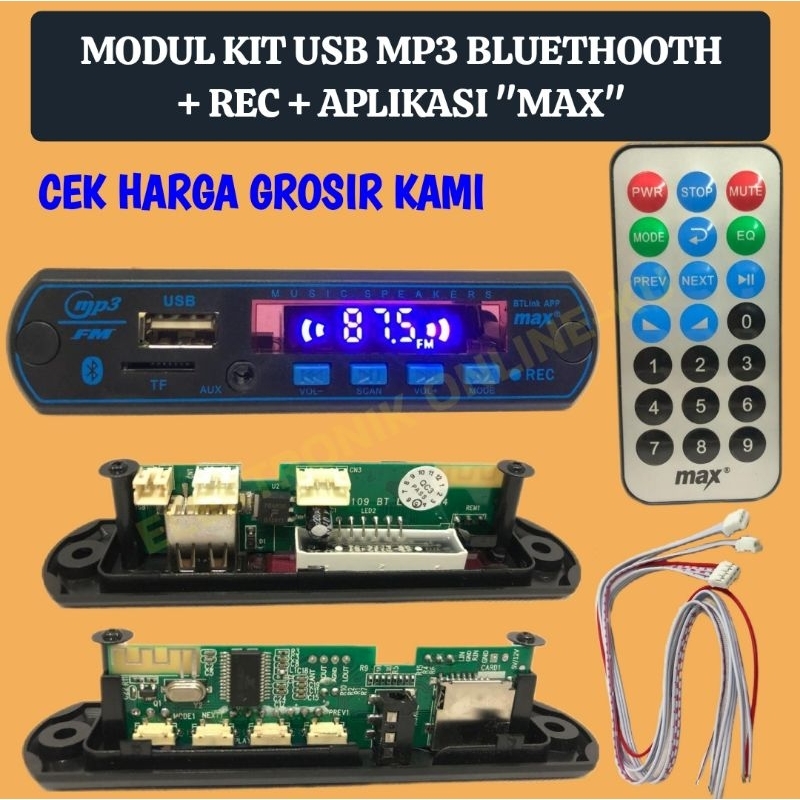 MODUL KIT MP3 USB BLUETHOOTH + REC + APLIKASI MAX