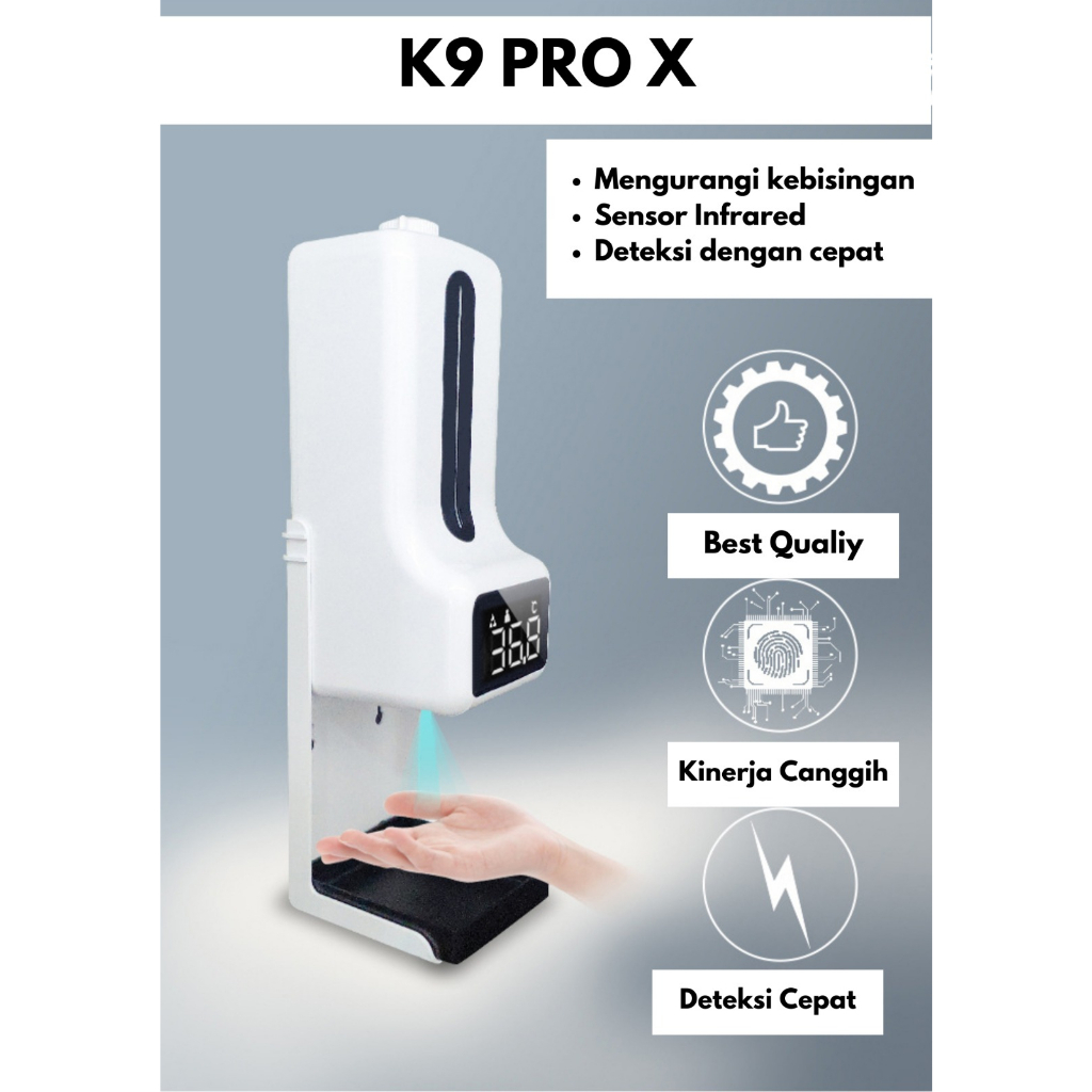 Termometer K9 Pro X, Wall Automatic Infrared Thermometer (Bebas Kontak) & Dispenser Hand Sanitizer 2