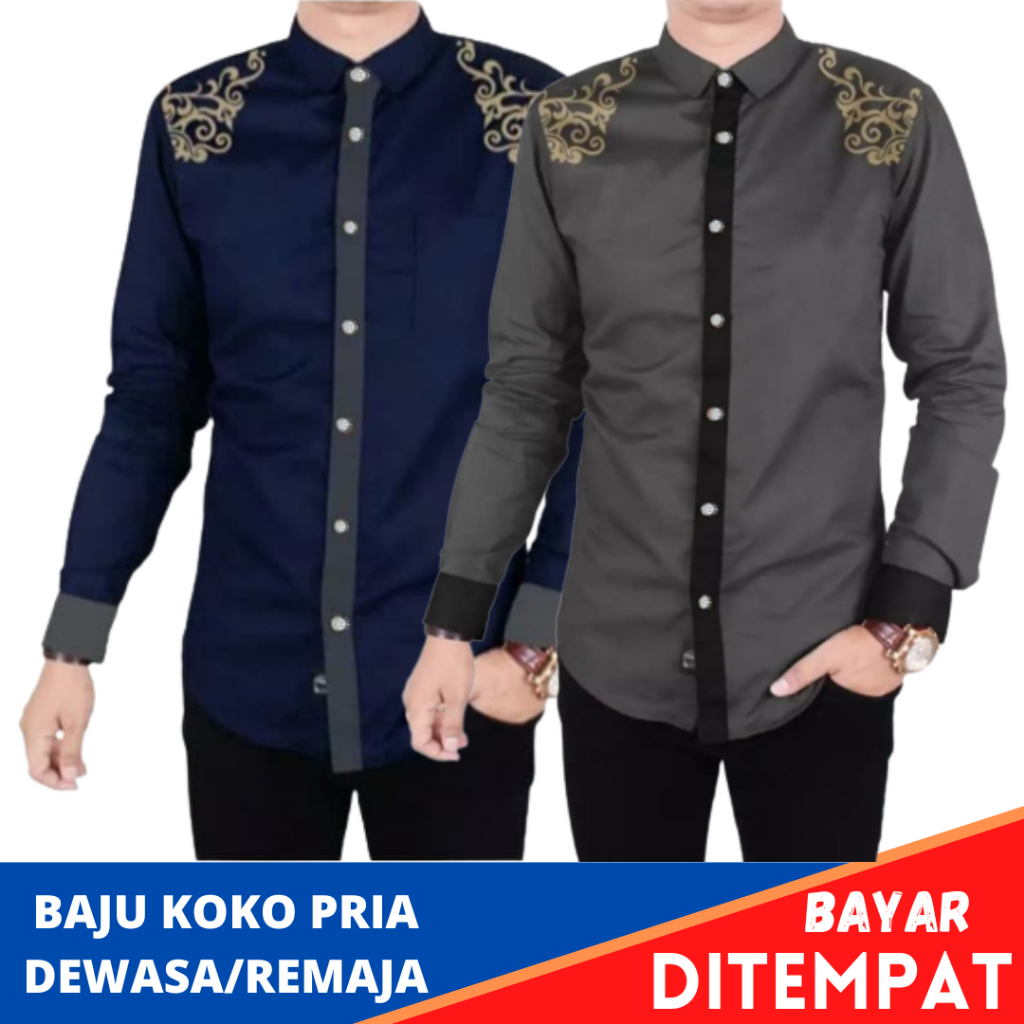 Baju Koko Kurta Lengan Pendek Dewasa Pria Laki Atasan Muslim Lebaran Kokoh Pakistan Modern Kemeja Ta