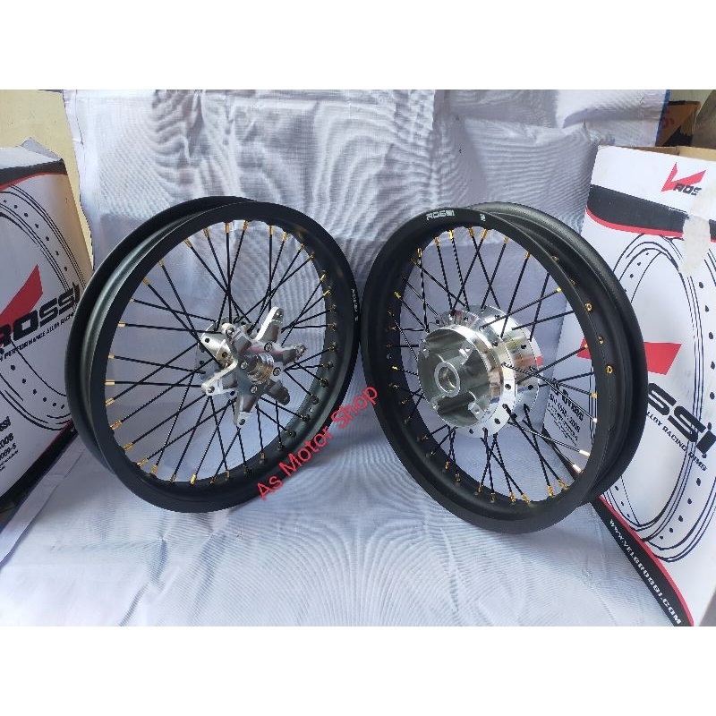 VELG SET MEREK ROSSI UKURAN 185 - 215 RING 17 TROMOL SET HONDA SUPRA150 GTR