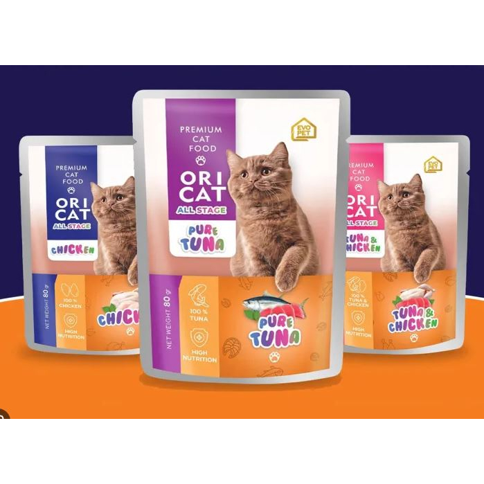 ORI CAT Pouch 80GR Sachet Makanan Basah Kucing Wet Food ORICAT SASET
