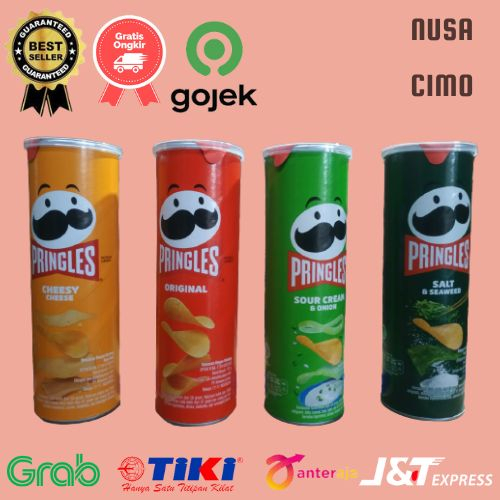 Keripik Kentang / Snack / Pringles Rasa Original / Keju / Salt and Seaweed / Sour Cream Berat 107gr 