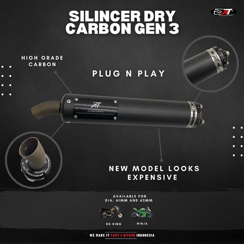 SILINCER SELENCER SLENCER KNALPOT AITECH NINJA KARBON ORIGINAL