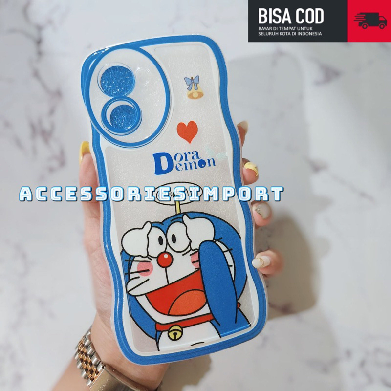 CASING WAVE REALME 10/ REALME 9/ 9i/ REALME 8/ REALME 2PRO/ C1/ C2/ NARZO 50i PRIME/ NARZO 50A PRIME/ SOFT CASE GELOMBANG/ WAVY + PROTECTOR CAMERA MOTIF ZEBRA/ LOVE BLACK/ DORAEMON/ FLOWER
