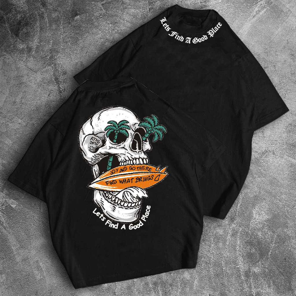 GSC - ETHEREAL Kaos Oversize Shirt / Smile mask Oversized Shir-t-GOOD PLACE hitam