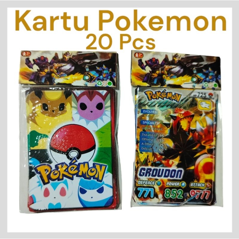 Kartu Pokemon Anak anak isi 20 Pcs kemasan