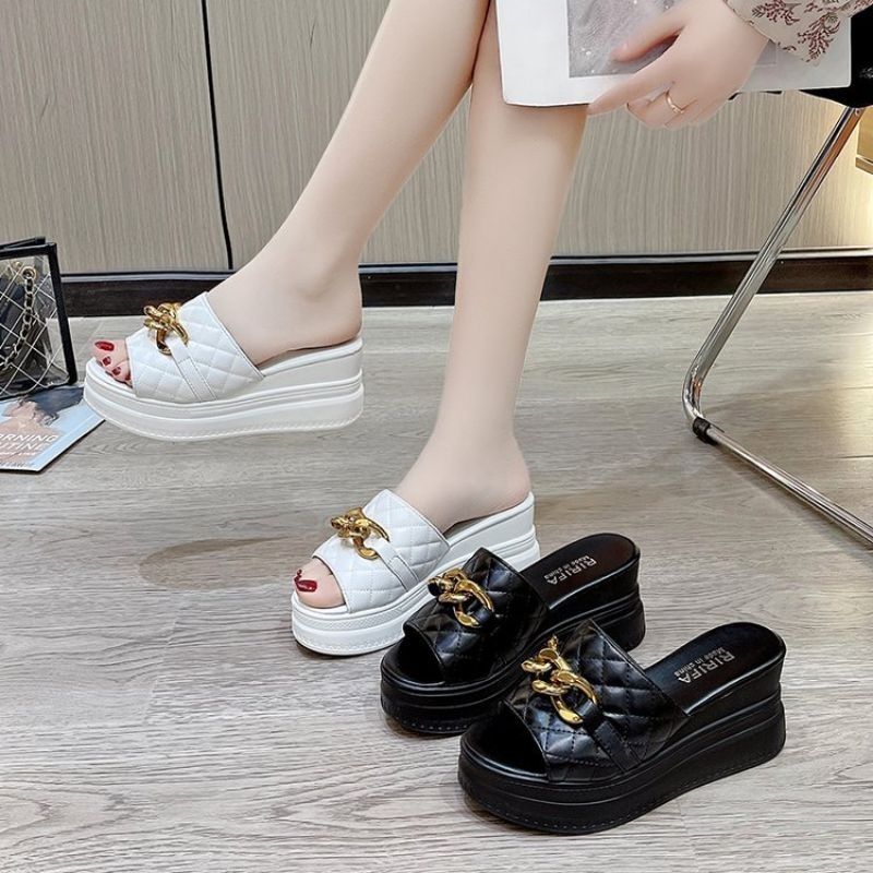 SN859 - Sandal Wedges Hak Tinggi Fashion Wanita