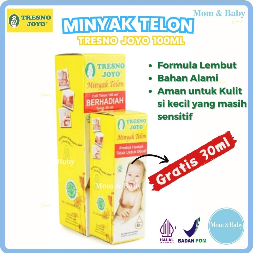 MINYAK TELON BAYI TRESNO JOYO  CITRONELA HERBAL PLUS (100ml Free 30ml) / Minyak Telon 100 ml bonus 30 ml Telon Plus Anti Nyamuk