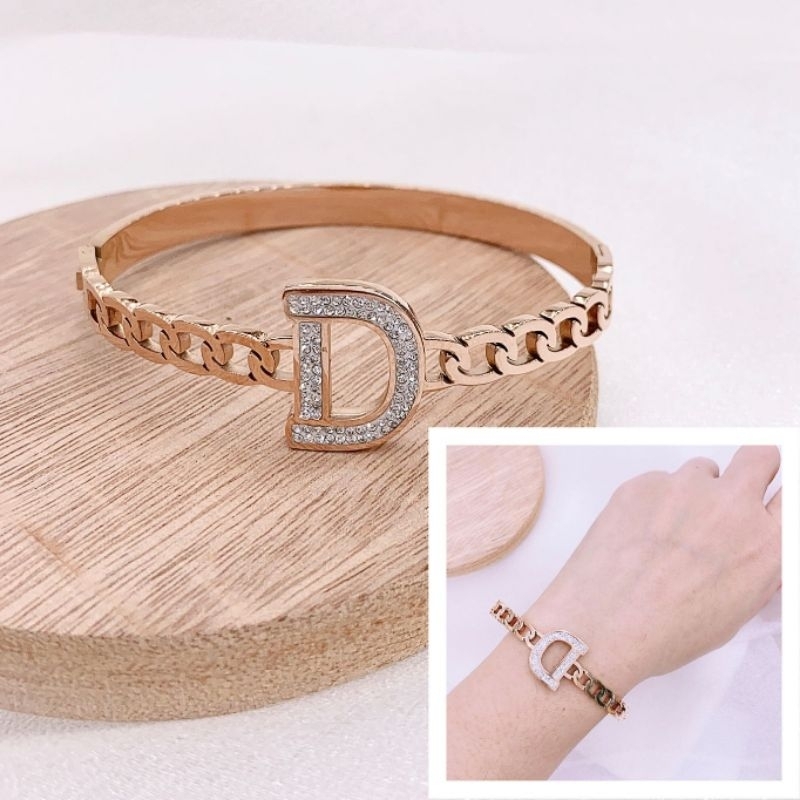 Gelang Titanium asli Rosegold bahan tebal Stainless steel asli Premium Quality Anti karat anti alergi g