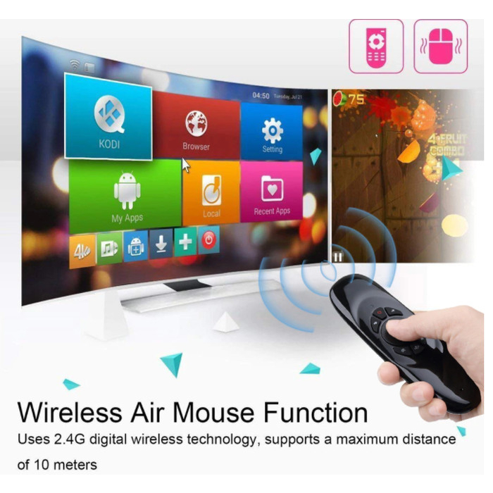 C120 2.4G Air Mouse Wireless Keyboard Remote Control For Android tv BACKLIT