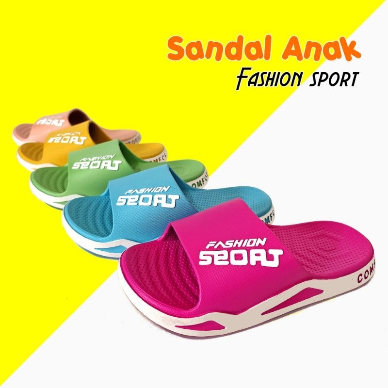 Sandal Anak Laki-Laki Fashion Sport Light Color / Sandal Karet Anak Trendy Usia 6-10 Tahun