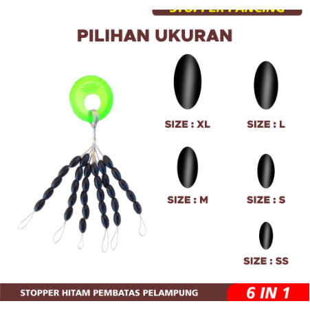 Stopper Batang Float Orca Pancing Warna Hitam Alat Pancing Ukuran SS S M L XL Penangkap Ikan BL01