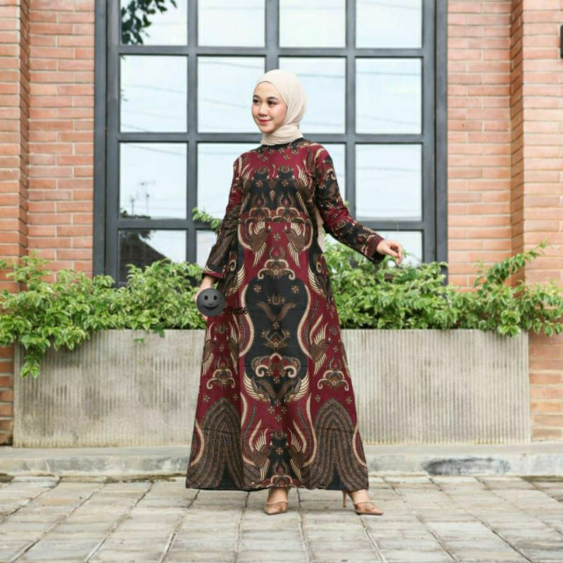 Gamis Batik Super Jumbo Ld150 Big Size Busui Bumil Terlaris Termurah Baju Lengan