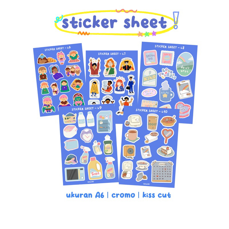 

sticker sheet journal bujo planner deco lucu cute aestetik cute part 2
