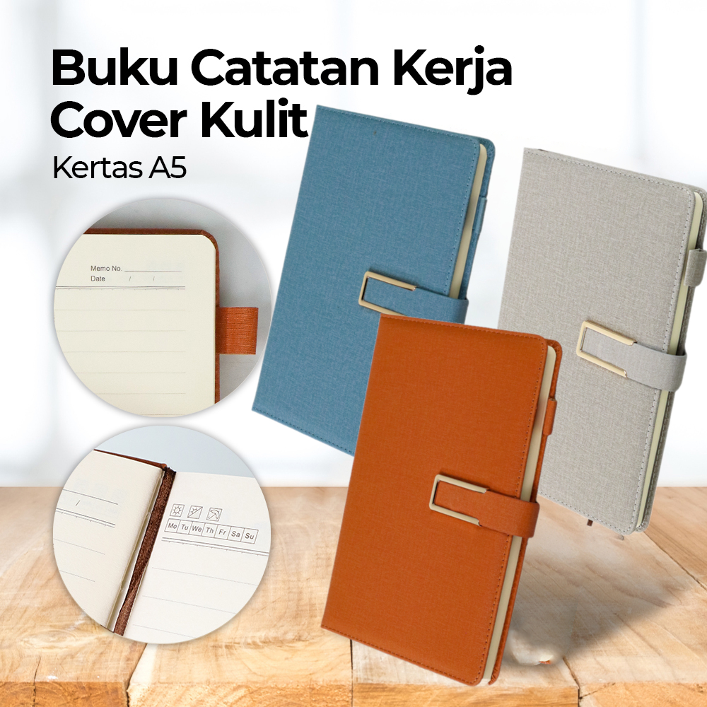 Buku Catatan Kerja Notebook Diary Book Cover Kulit Kertas A5 - JSK25