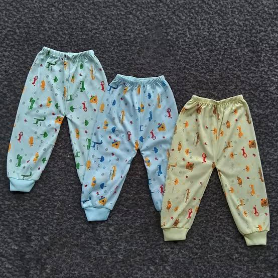 3 Pcs Celana Panjang Bayi Merk ELVIRA Baby - Celana Panjang Bayi - 3 Warna Bermotif