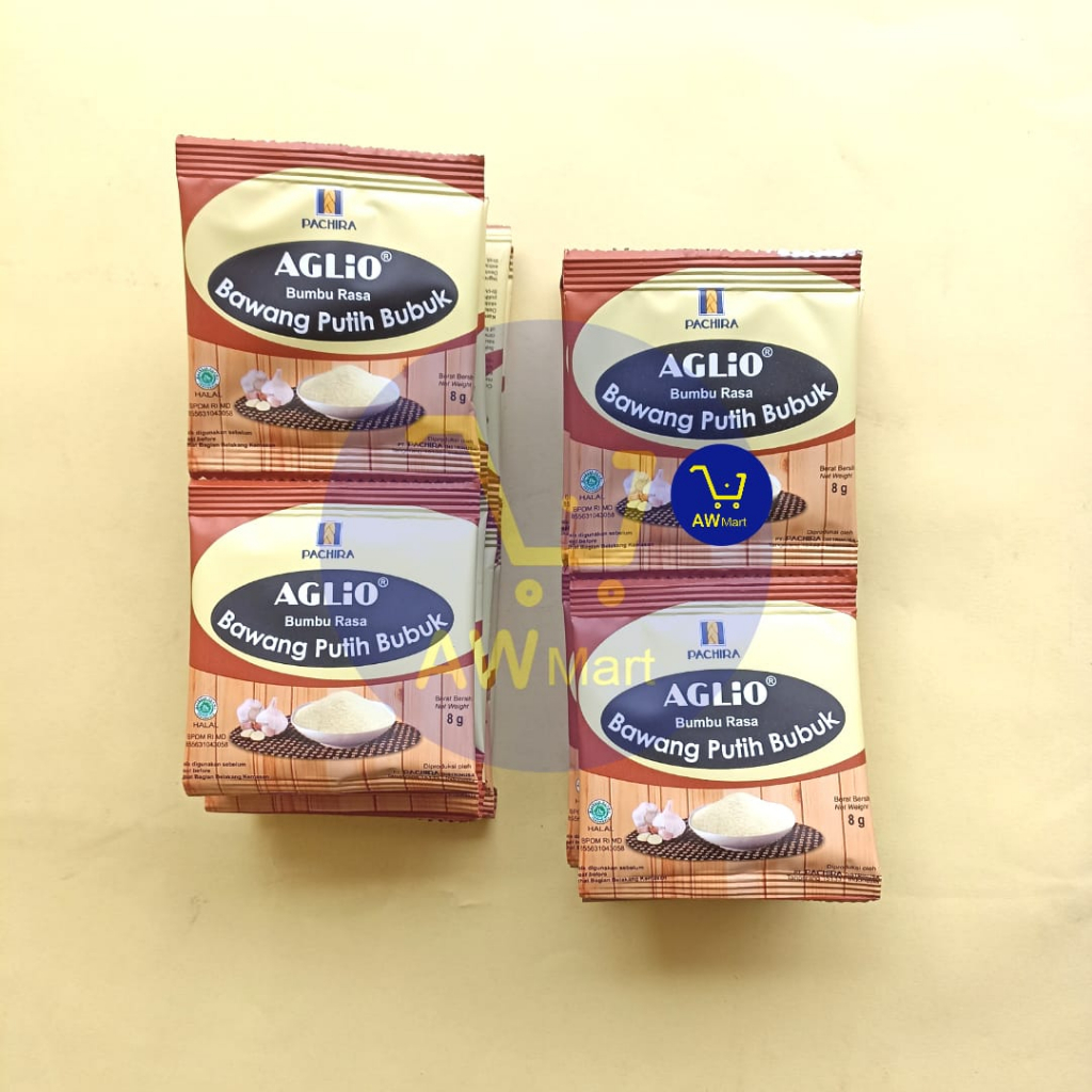 AGLIO BAWANG PUTIH BUBUK RTG ISI ( 12 SACHET X 8 GRAM ) - BUMBU RASA BAWANG PUTIH BUBUK