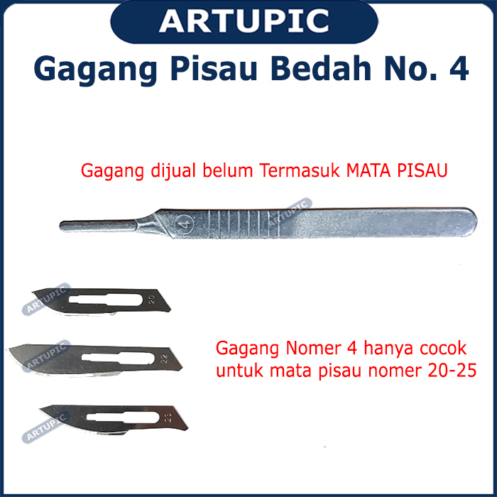 Gagang Pisau Bedah Nomer 4 Scaple Scalpel Handle Handel Operasi Kebiri