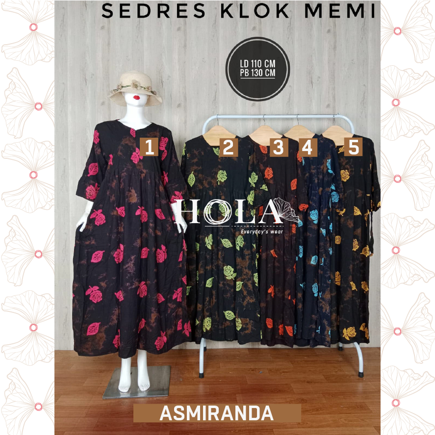 HOLA_FASH | Sekdres Asmiranda warna bunga acak, sekdres motif Sunan, gamis batik