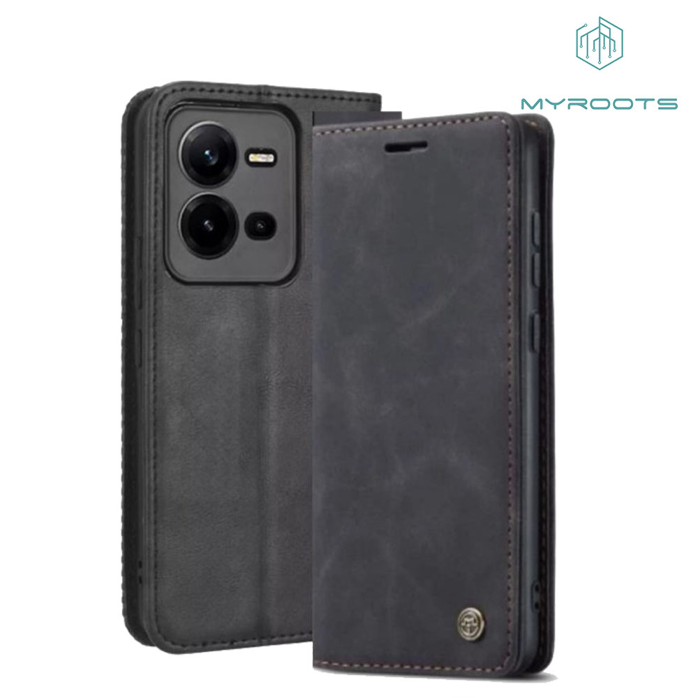 Mr - Caseme Untuk Vivo V25 Pro Leather Flip Wallet Case Dompet Magnetic Cover Standing