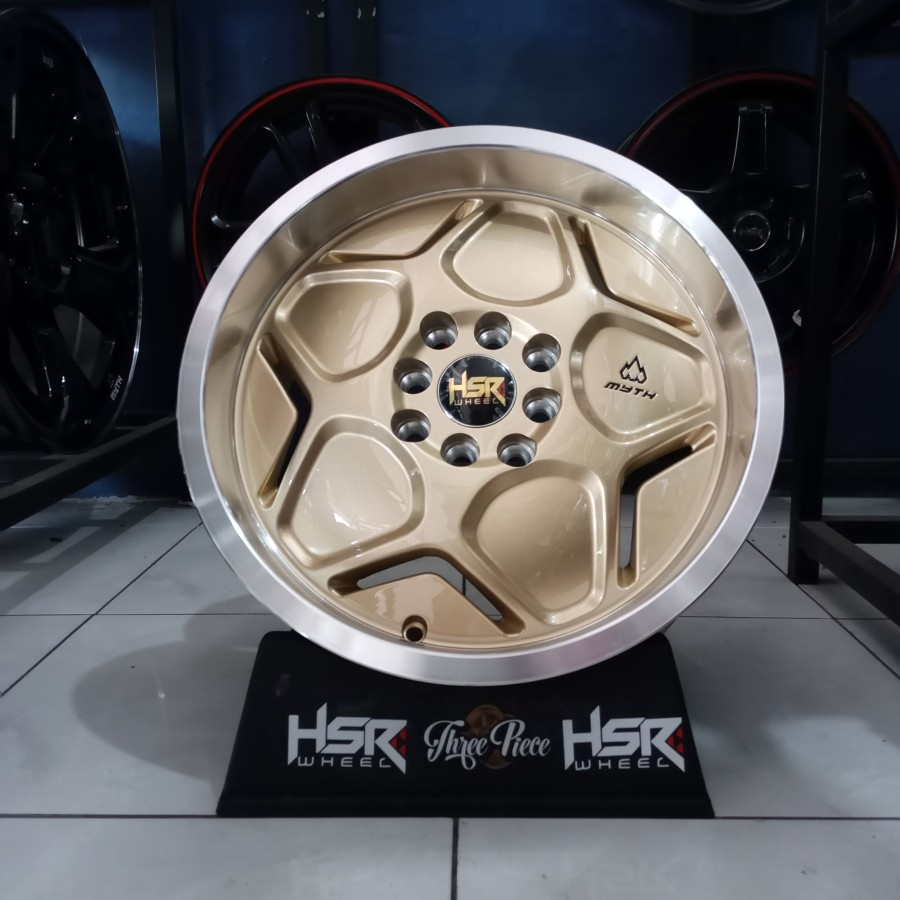 Velg Mobil Celong HSR Myth04 Ring16 Lebar 7/8 ET 40/35 Gold Buat City civic Brio