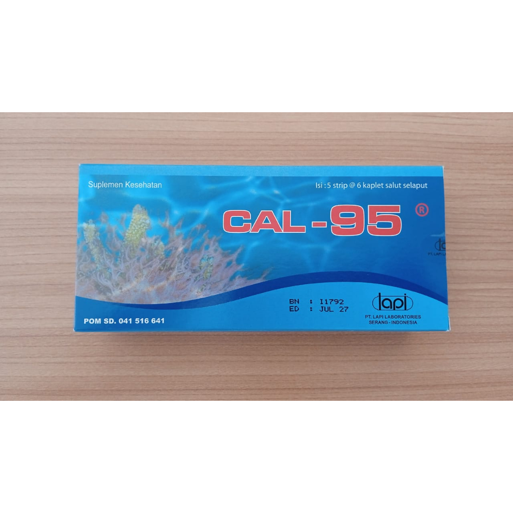 Cal 95 Cal95 Cal-95 Kalsium per strip 30 kaplet /strip isi 6