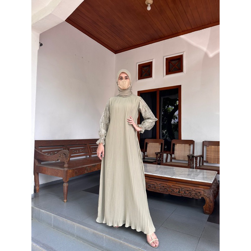 Poilane Pleated Dress by Burgundi Kaftan