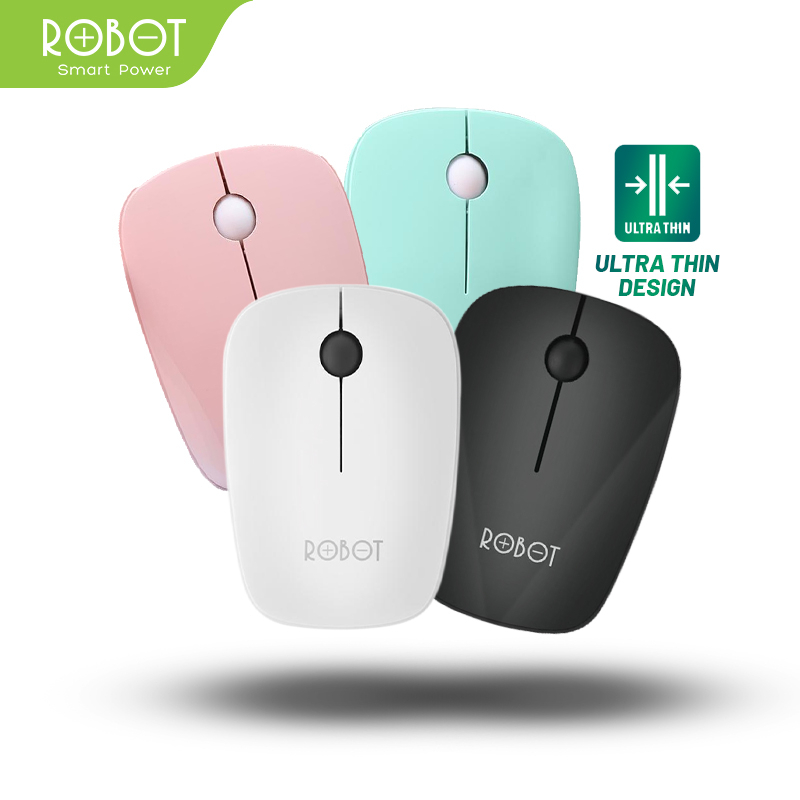 ROBOT Mouse Wireless Mouse Tanpa Kabel Tipe M220 Koneksi USB 2.4GHz Optical 1600DPI Nano Receiver US