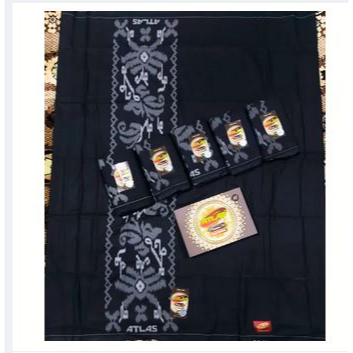 SHAFA Sarung ATLAS premium 750 Hitam polos kembang (COD/Bayar ditempat & BISA ORDER PAKE INSTANT)
