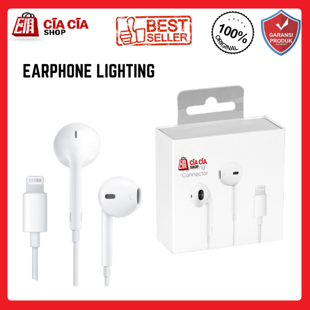 Earphone Lighting Headset Hansfree With Lighting Jack Connector IP 7 8 X 11 12 13