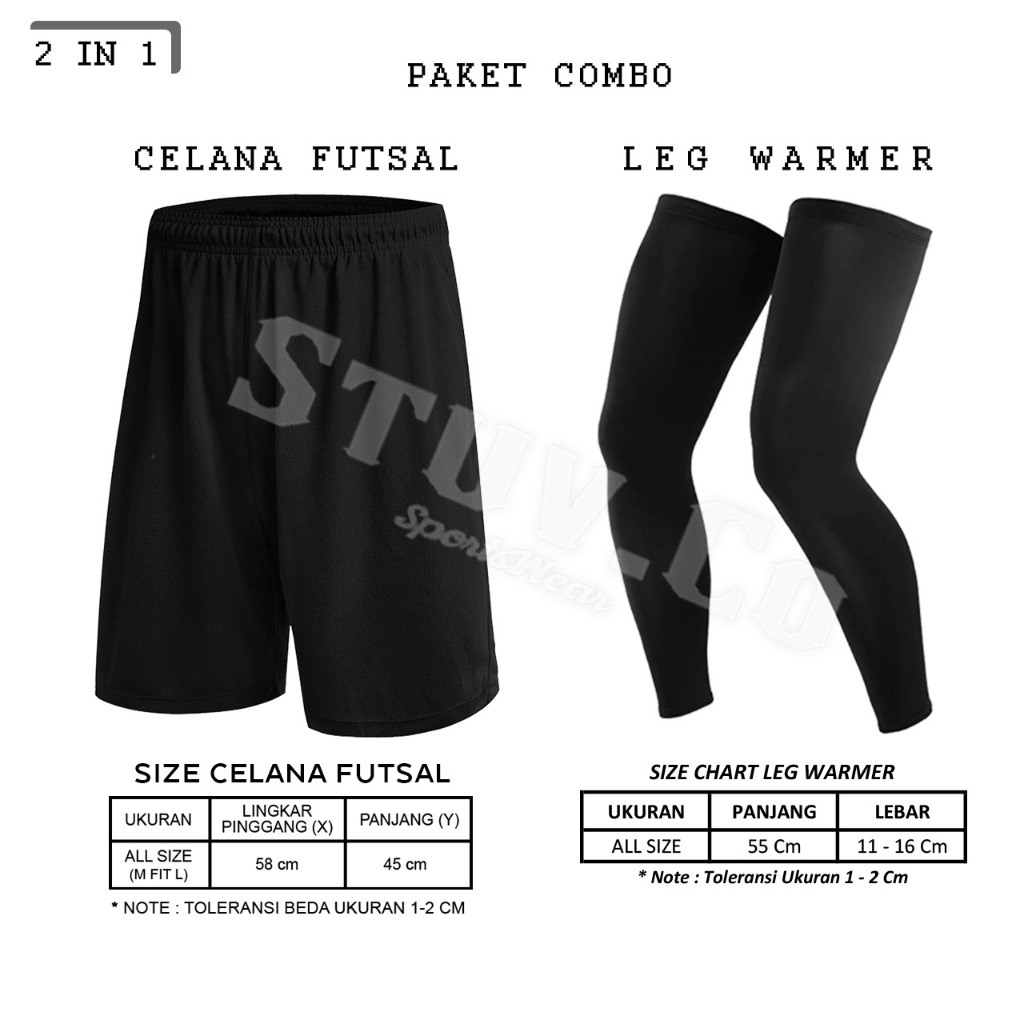 PAKET 2IN1 MANSET KAKI DAN CELANA FUTSAL OLAHRAGA SEPAKBOLA FUTSAL SEPEDA VOLI GYM FITNESS BASKET PRIA WANITA