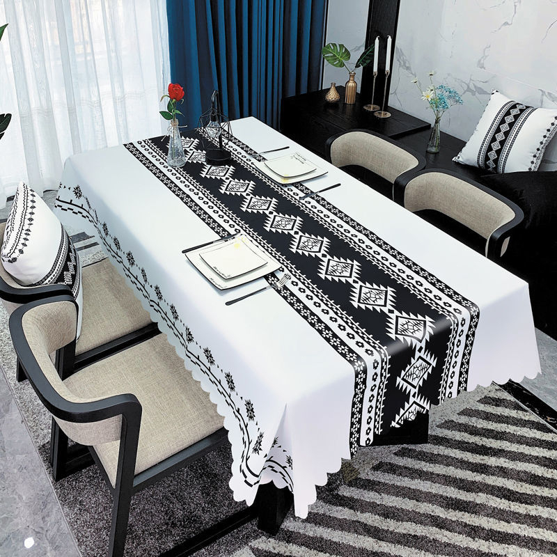 Taplak Meja Makan Premium Waterproof Anti Air Model Bohemian Alas Meja Makan 140*180/140*140cm PVC Table Cloth