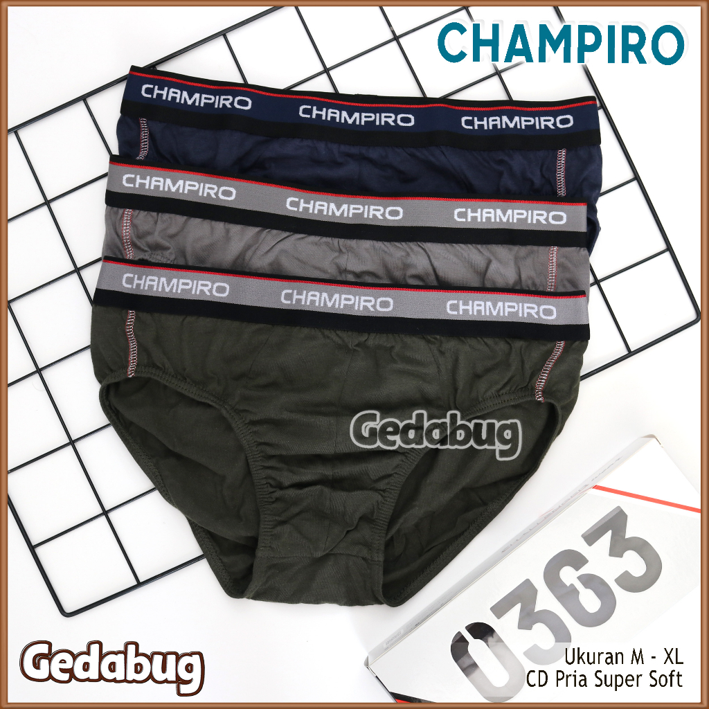 3 Pcs - CD Pria Champiro Karet Boxer 0363 | Celana dalam pria dewasa | Gedabug