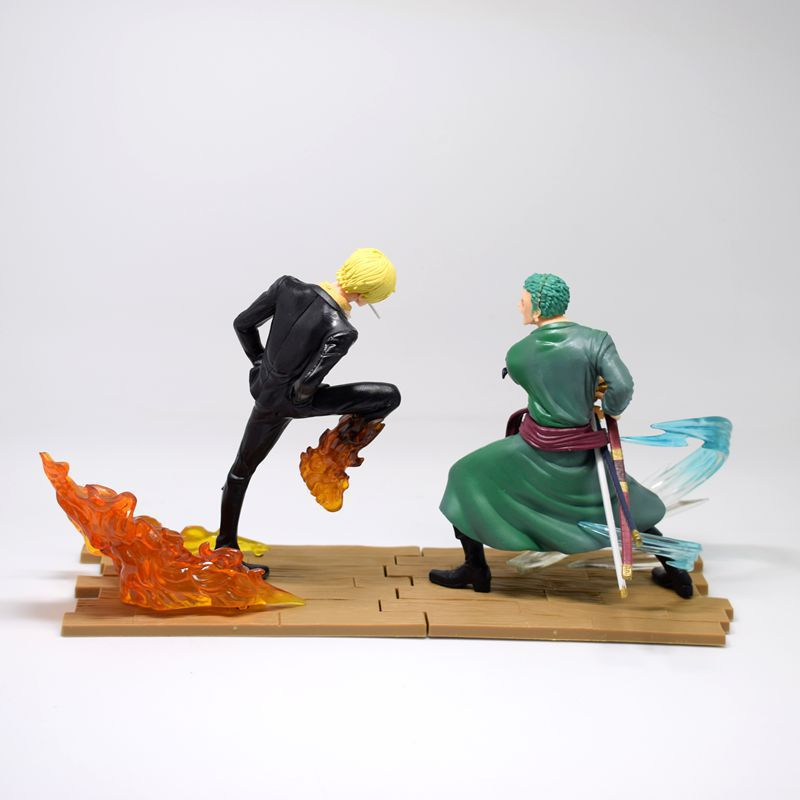 One Piece Anime Figure Roronoa Zoro VS Vinsmoke Sanji Aura Statue PVC