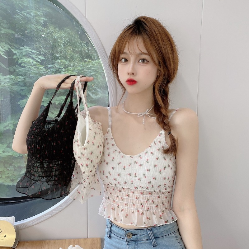 Miss H ~ 241 Atasan OOTD Wanita Tanktop Wanita Tanktop Bra Fashion Motif Bunga Import Bahan Adem