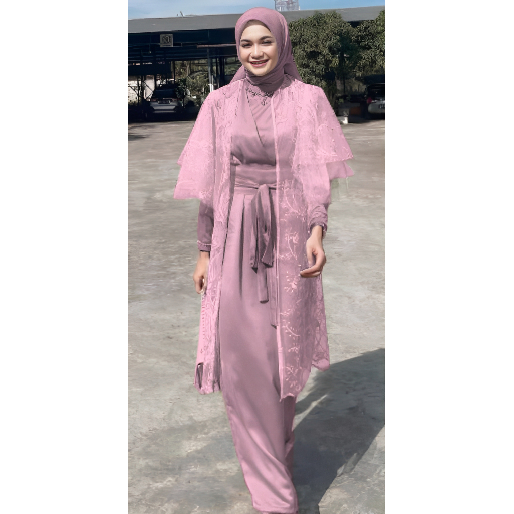 Saroja (703) Gamis Brukat Kimono | SJ Fashion