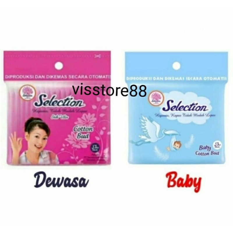 Selection Cotton Bud isi 100 pcs - Dewasa/ Bayi