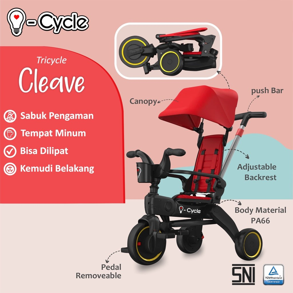 I-CYCLE Cleave - Sepeda Lipat / Tricycle / Stroller