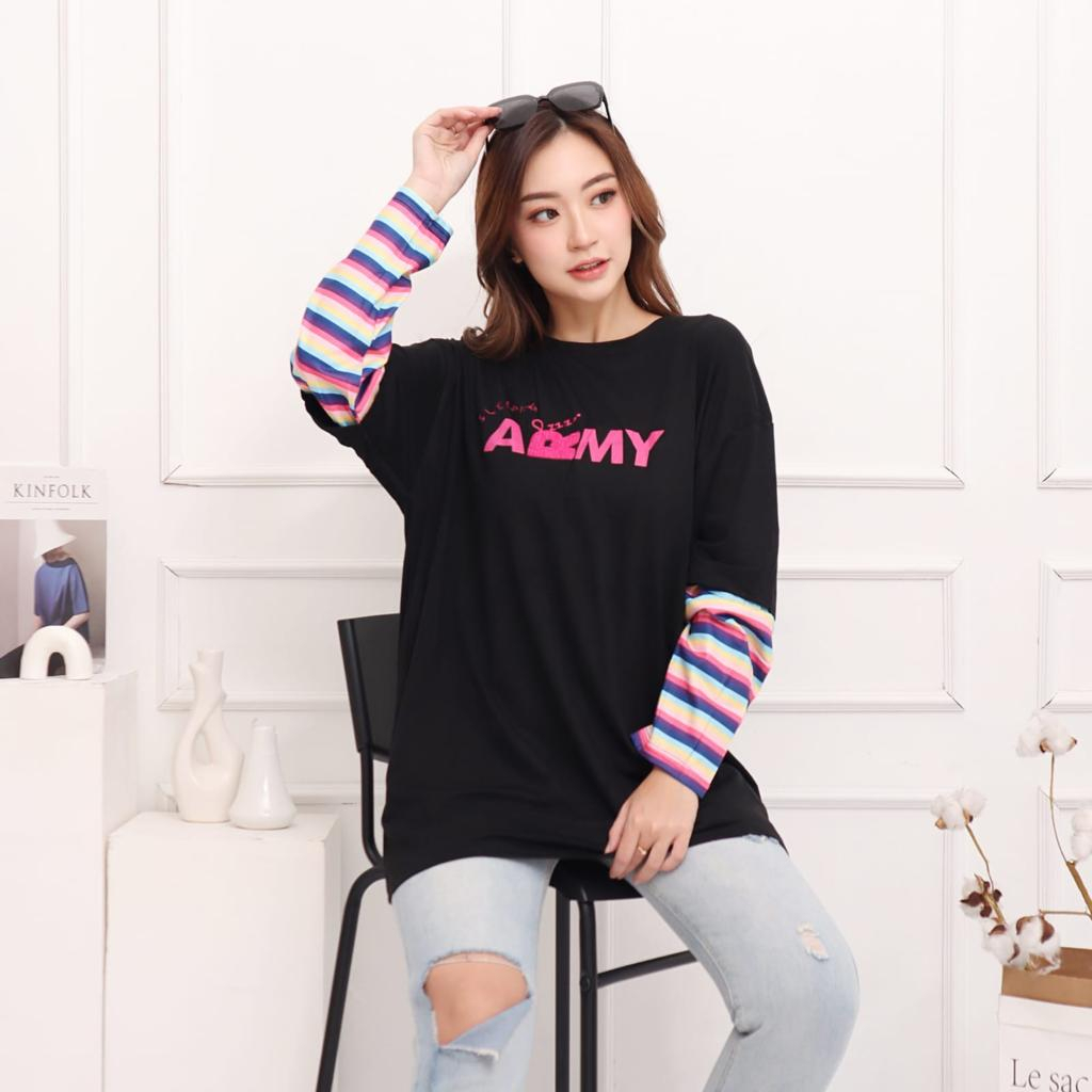 TM 6918 Atasan OVERSIZED BTS army fake 2in1 import