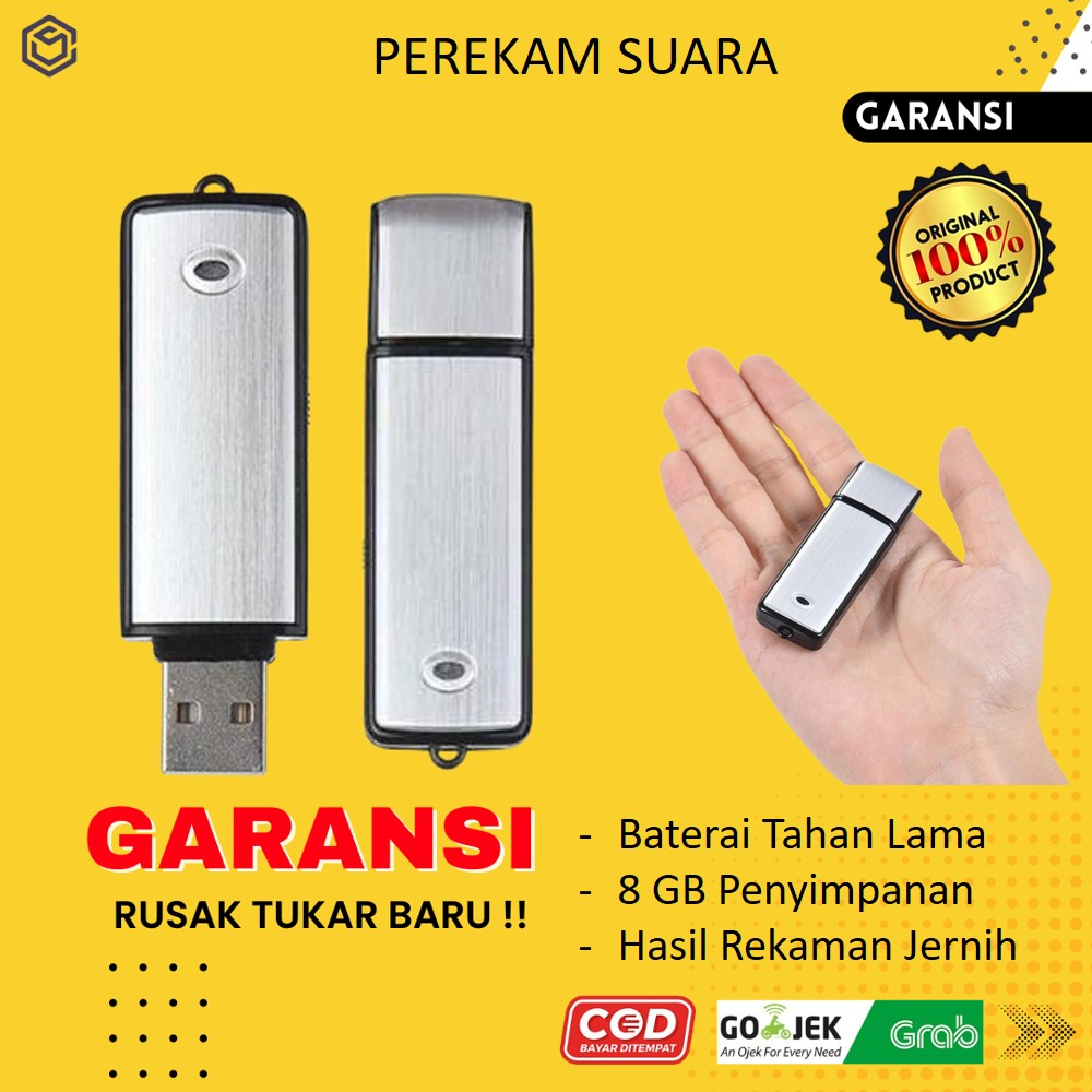 PEREKAM SUARA TERSEMBUNYI MINI VOICE RECORDER USB FLASHDISK 8 GB ALAT PENYADAP SUARA NON JARAK JAUH 